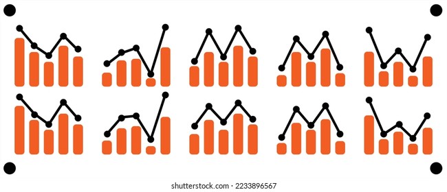 icono de gráfico .business chart. el gráfico de negocios establece objetivos de concepto para el éxito El crecimiento financiero aumenta el rendimiento de la inversión.