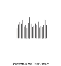 Icono de gráfico de barras ฺ. Concepto de logotipo comercial. Símbolo de patrón de gráfico de finanzas. logotipo de forma de onda.