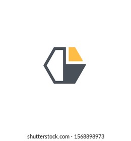 Chart icon for business web presentation or other with hexagonal style 