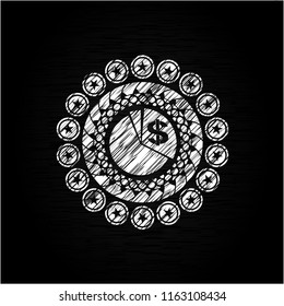 chart icon with chalkboard texture