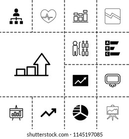 Chart icon. collection of 13 chart filled and outline icons such as graph, board, structure, statistic, line graph. editable chart icons for web and mobile.