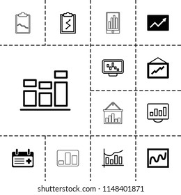 Chart icon. collection of 13 chart filled and outline icons such as graph, graph on display. editable chart icons for web and mobile.