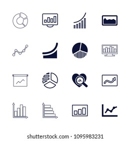 Chart icon. collection of 16 chart filled and outline icons such as heartbeat search, graph. editable chart icons for web and mobile.