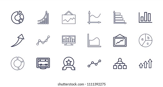 Chart icon. collection of 18 chart outline icons such as structure, graph, heartbeat, line graph, medal, arrow up. editable chart icons for web and mobile.
