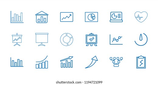 Chart icon. collection of 18 chart outline icons such as board, graph, family structure, graph on board, line graph, stopwatch camera. editable chart icons for web and mobile.
