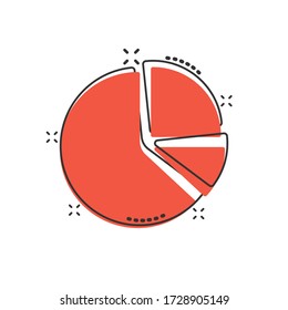 Chart icon in comic style. Diagram cartoon vector illustration on white isolated background. Statistics splash effect business concept.