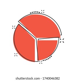 Chart icon in comic style. Diagram cartoon vector illustration on white isolated background. Statistics splash effect business concept.