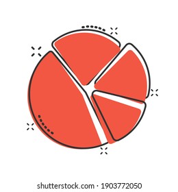 Chart icon in comic style. Diagram cartoon vector illustration on white isolated background. Statistics splash effect business concept.