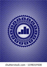 chart icon with denim texture