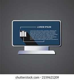 Chart icon design Infographic elements in the form of a monitor display to complete your web design