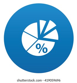 Chart icon design on blue background,vector
