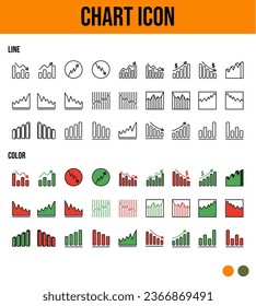 diseño de iconos de gráfico con estilo moderno simple