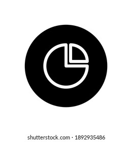 Chart icon. Diagram chart sign symbol in black round style. Vector
