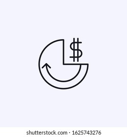 Chart icon with dollar symbol and arrow