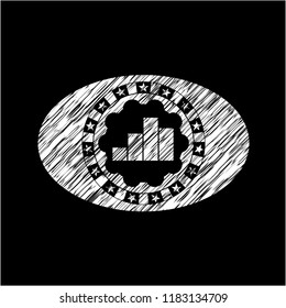 chart icon drawn on blackboard