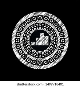 chart icon drawn on a blackboard