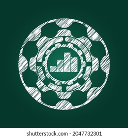 chart icon drawn on blackboard. 