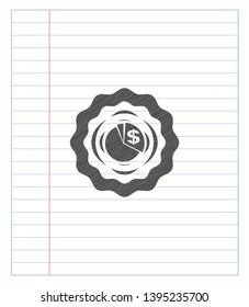 chart icon drawn with pencil strokes. Vector Illustration. Detailed.
