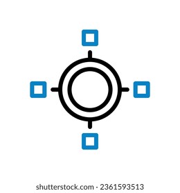 Icono de gráfico duocolor azul de la ilustración de la empresa elemento vector y símbolo perfecto.