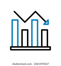 Chart icon duocolor blue black business illustration vector element and symbol perfect.