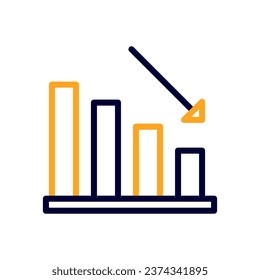 Chart icon duocolor orange black business illustration vector element and symbol perfect.