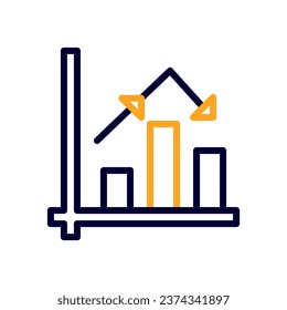 Icono de gráfico duocolor naranja negro ilustración de la empresa elemento vector y símbolo perfecto.
