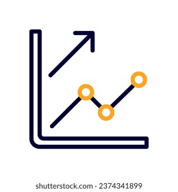 Chart icon duocolor orange black business illustration vector element and symbol perfect.