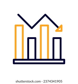 Icono de gráfico duocolor naranja negro ilustración de la empresa elemento vector y símbolo perfecto.