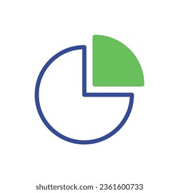 Chart icon duotone green blue business illustration vector element and symbol perfect.
