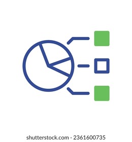 Chart icon duotone green blue business illustration vector element and symbol perfect.