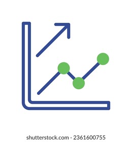 Chart icon duotone green blue business illustration vector element and symbol perfect.