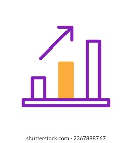 Chart icon duotone purple yellow business illustration vector element and symbol perfect.