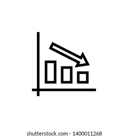 Chart icon economic deficit or loss, editable stroke