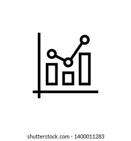 Chart icon economic growth or surplus, editable stroke