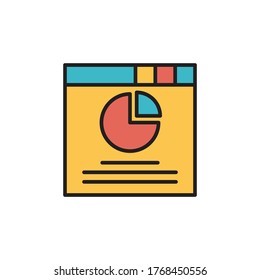 chart icon filled outline vector illustration full color design. isolated on white background