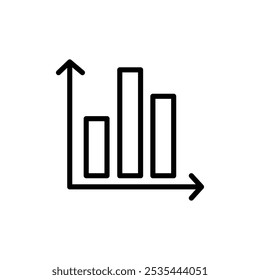 Chart Icon Flat art illustration in outline