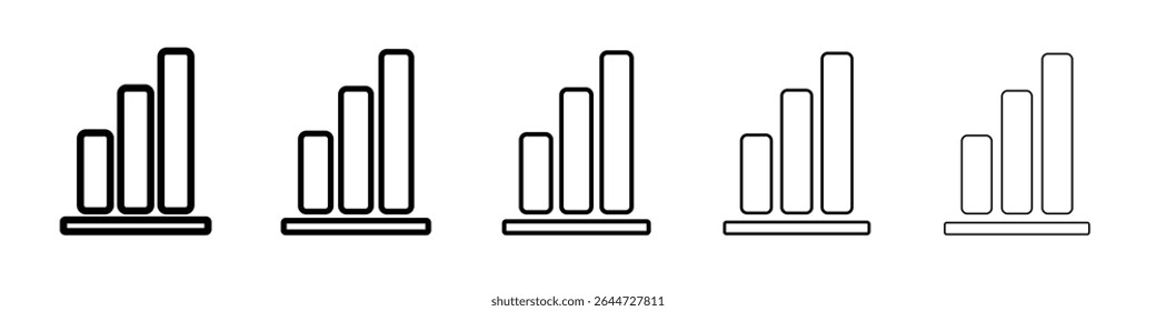 Chart icon flat illustration set logo