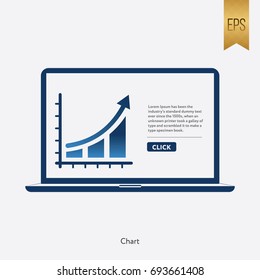 Chart Icon Flat isolated vECTOR illustration