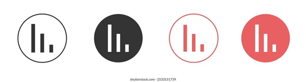 Icono de gráfico Conjunto plano en color blanco y negro