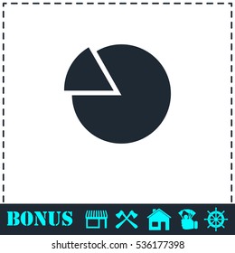 Chart icon flat. Simple vector symbol and bonus icon