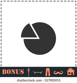 Chart icon flat. Simple vector symbol and bonus icon