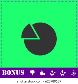 Chart icon flat. Simple vector symbol and bonus icon