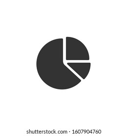 Chart icon in flat style. Diagram vector illustration on white isolated background. Statistics business concept.