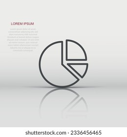 Chart icon in flat style. Diagram vector illustration on white isolated background. Statistics business concept.