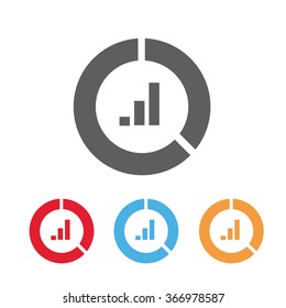 Chart icon flat style, growth web icon, vector eps10 illustration