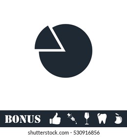 Chart icon flat. Vector illustration symbol and bonus pictogram