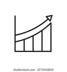 Chart icon Flat vector set outline