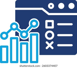Chart Icon Glyph Color Vector Illustration