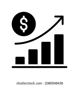 Icono de gráfico, Icono de icono de estilo de glifo ilustración vectorial, Adecuado para sitio web, aplicación móvil, impresión, presentación, infografía y cualquier otro proyecto.