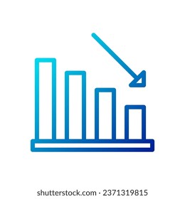 Chart icon gradient blue business illustration vector element and symbol perfect.